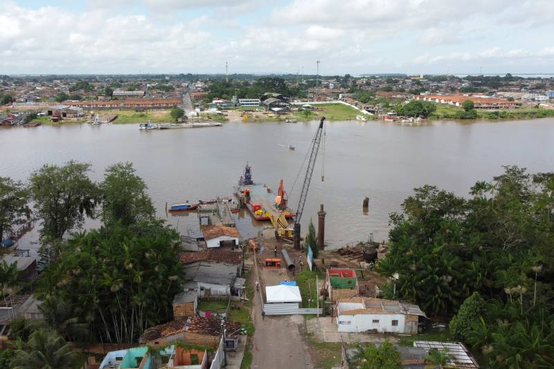 Com instalação das fundações, avançam as obras da nova ponte Icoaraci-Outeiro