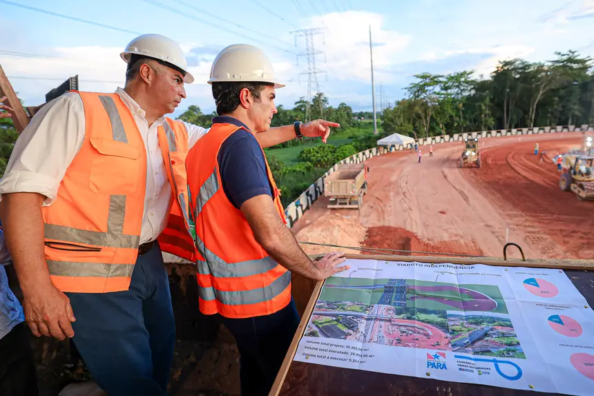 Governo do Pará inspeciona obra de novo viaduto da BR-316