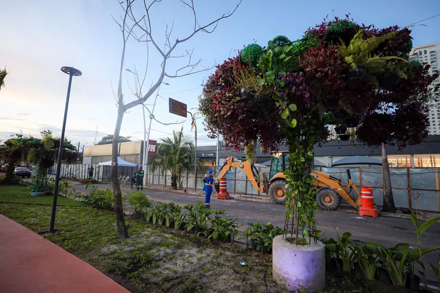 Paisagismo sustentável é destaque em avanço da obra da Nova Doca
