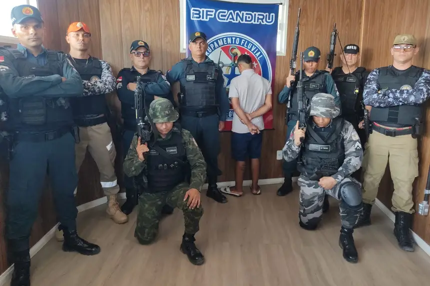 Homem com mandado de prisão em aberto é capturado na Base Fluvial do Candiru
