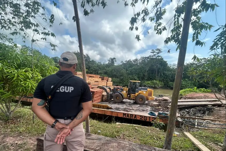 Operação integrada apreende 856,70 m³ de madeira serrada
