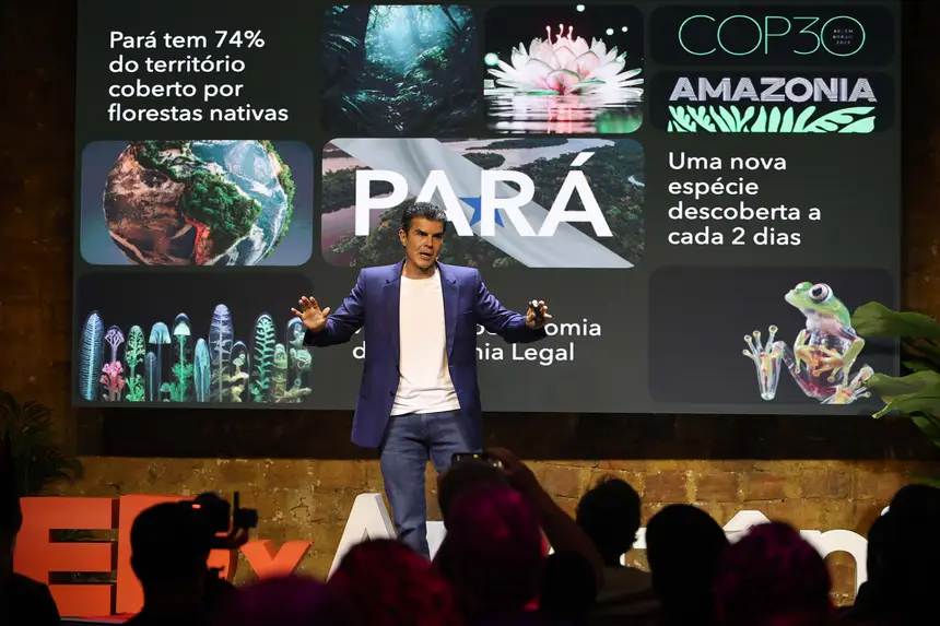 Helder Barbalho projeta Vale Bioamazônico e posiciona o Pará no debate global sobre bioeconomia em palestra no TEDx Talks