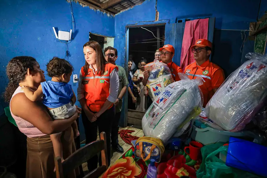 Governadora Hana Ghassan comanda em Ananindeua ação de assistência às famílias afetadas pelas chuvas