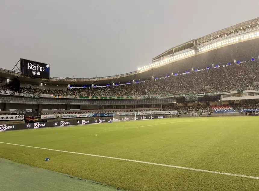 Drenagem e esquema de segurança eficientes garantem jogo entre Remo e Palmeiras no Mangueirão