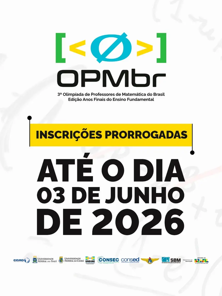Inscrições para a 3ª Olimpíada de Professores de Matemática seguem até 3 de junho   