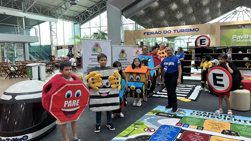 Detranzinho é destaque e já atendeu mais de 200 crianças no Pavilhão dos Municípios 
